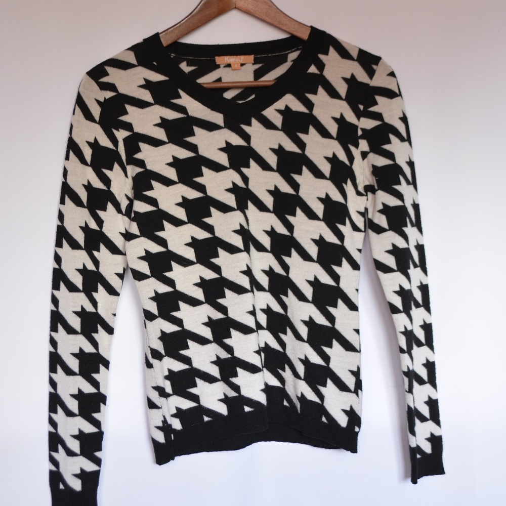 Kier + J Houndstooth Merino Wool Sweater